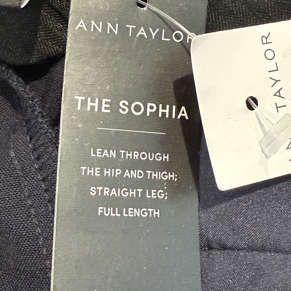 Ann Taylor NWT Sophia Straight Leg Dress Pants Navy Sz 2 Tall - Picture 5 of 10